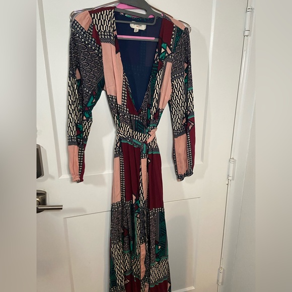 Anthropologie Porridge xs-p abstract printed wrap dress - Picture 2 of 12